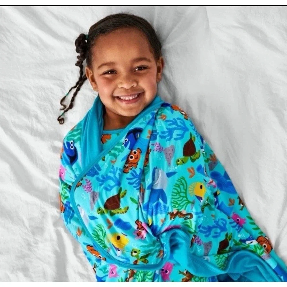 Disney x Little Sleepies Nemo's Reef Cloud Blanket NIB L 50x50in Bamboo Retired